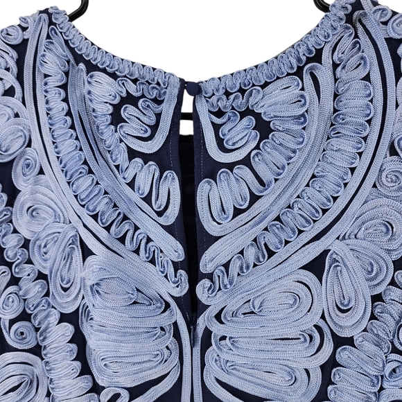 JS Collections Women's Soutache Flare Hem Midi Dress - 14 - Picture 7 of 9